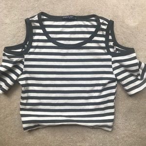 Popular Basics Striped Crop Top